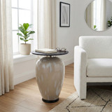 EV21896-02#22" Bahia Tall Art Table W/marble Top, White