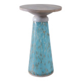 EV21900-01#20" Rawson Art Glass Table W/wood Top, Brown/green