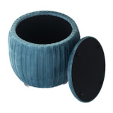 EV21929-02#19" Newry Teal Velvet Storage  Stool