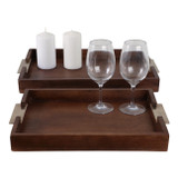 EV21943#S/2 20/17" Doncaster Brown Wood Trays