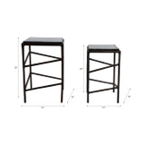 EV51411#S/2 Bowman Glass Top Accent Tables