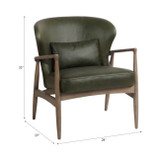 EV22004#33" Haven Green Top Grain Leather And Wood Accent 