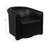 EV22006#31" Valencia Black Top Grain Leather Swivel Chair