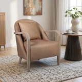 EV22009#33" Krestlin Taupe Top Grain Leather And Wood Acce