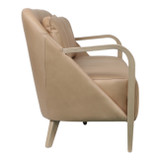 EV22010#87" Krestlin Taupe Top Grain Leather And Wood Sofa