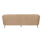 EV22010#87" Krestlin Taupe Top Grain Leather And Wood Sofa
