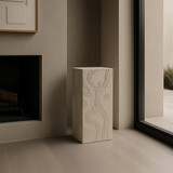 EV22049-01#24" Wood Roanoke Carved Plaster Pedestal Sm, Ivory