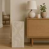 EV22049-01#24" Wood Roanoke Carved Plaster Pedestal Sm, Ivory