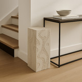 EV22049-01#24" Wood Roanoke Carved Plaster Pedestal Sm, Ivory