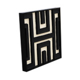 EV22050#S/2 20x20 Wood Valencia Wall Art, Black/cream