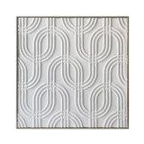 EV22051#40x40 Wood Venna Plaster Wall Decor, White