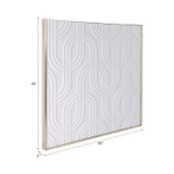 EV22051#40x40 Wood Venna Plaster Wall Decor, White