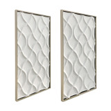 EV22052#S/2 22x40 Wood Maisey Plaster Wall Decor, White