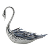 EV22070-01#6"majesty Blue Kyanite Stone Sitting Metal Swan