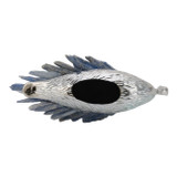 EV22070-01#6"majesty Blue Kyanite Stone Sitting Metal Swan