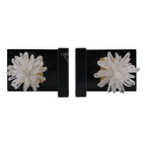 EV22072#S/2 6"celeste Orb Metal And Marble Bookends