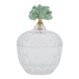 EV22073-2#8" Lancelot Large Green Stone Glass Jar