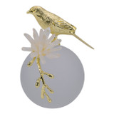 EV22082#7" Madilynn  Crystal Sphere Metal Bird Statuary