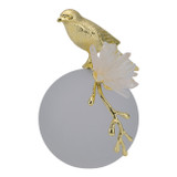 EV22082#7" Madilynn  Crystal Sphere Metal Bird Statuary