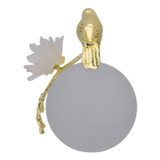 EV22082#7" Madilynn  Crystal Sphere Metal Bird Statuary