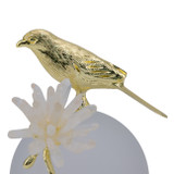EV22082#7" Madilynn  Crystal Sphere Metal Bird Statuary