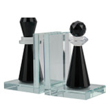 EV22087#S/2 7" Raina Crystal Chess Piece Bookends