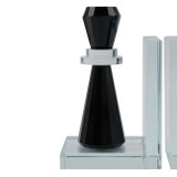 EV22087#S/2 7" Raina Crystal Chess Piece Bookends