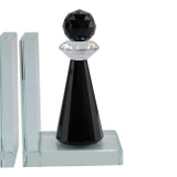 EV22087#S/2 7" Raina Crystal Chess Piece Bookends