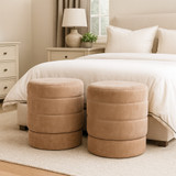 EV22091#19" Felix Taupe Suede Ottoman Stool
