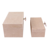 EV22092#S/2 12/14" Halofax Tan Suede Selenite Hardware Box