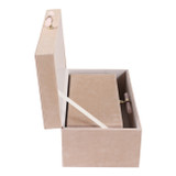 EV22092#S/2 12/14" Halofax Tan Suede Selenite Hardware Box