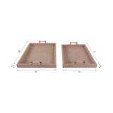 EV22093#S/2 17/20halofax Tan Suede Selenite Hardware Trays