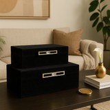 EV22094#S/2 12/14" Rayne Black Suede Boxes