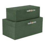 EV22098#S/2 12/14" Aubrina Green Suede/stone Hardware Bx