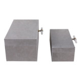 EV22100#S/2 12/14"avea Gray Suede/moonstone Hardware Boxes
