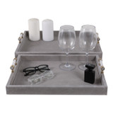 EV22101#S/2 18/20"avea Gray Suede/moonstone Hardware Trays