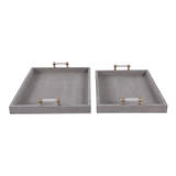 EV22101#S/2 18/20"avea Gray Suede/moonstone Hardware Trays