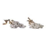 EV22152#S/2 11/14" Piney Quartz Resin Grapes, White/gold