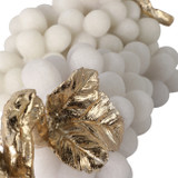 EV22152#S/2 11/14" Piney Quartz Resin Grapes, White/gold