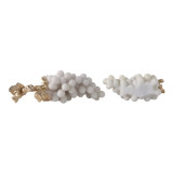EV22152#S/2 11/14" Piney Quartz Resin Grapes, White/gold