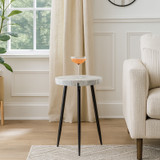 EV22173#21" Avondale Marble Accent Table, White