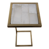 EV22178#24" Douglas Selenite Accent Table, White