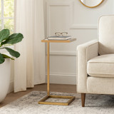 EV22178#24" Douglas Selenite Accent Table, White