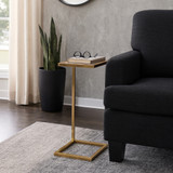 EV22178#24" Douglas Selenite Accent Table, White