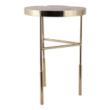 EV22229#22" Chino Travertine Top Accent Table, White