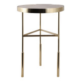 EV22229#22" Chino Travertine Top Accent Table, White