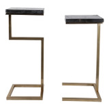 EV22230#S/2 22/25" Clarkdale Black Quartz Accent Tables