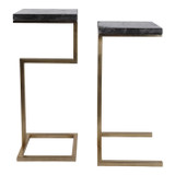 EV22230#S/2 22/25" Clarkdale Black Quartz Accent Tables