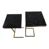 EV22230#S/2 22/25" Clarkdale Black Quartz Accent Tables