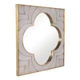 EV22240#35x35" Havasu Wood And Brass Wall Mirror